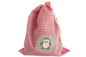ETIKIDS Bolsa roja de tela merienda reutilizable con estampado infantil lavable y plegable. Ideal para alimentos comida almuerzo colegio niños. Porta-almuerzo ecológico para bocadillos, fruta, galletas