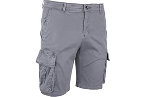 Evoga Jeans Pantaloni Corti Uomo Cargo Slim Fit Casual Denim