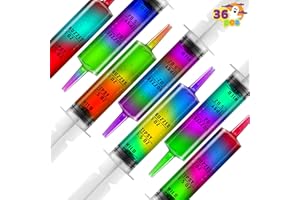 JOYIN 36 Pcs 60ml Halloween Reusable Plastic JellyChargeSyringes with Caps for Summer and Party Favor, School Graduation Decoration,Halloween Jelly Shots