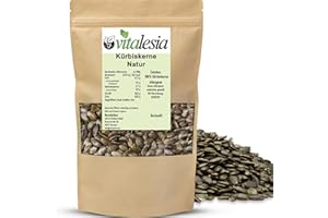 Vitalesia Kürbiskerne 5kg | naturbelassen & ohne Schale | ganze Kürbis Kerne ungeröstet & ungesalzen | Premium-Kerne der Qualitätsstufe AA | mit natürlichem Arginin | ohne Zusätze | vegan