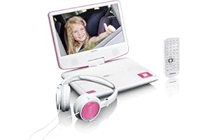 Lenco DVP-910 Lecteur DVD portable Convertible Noir, Rose 22,9 cm (9") - Lecteurs DVD/Blu-Ray portables (Lecteur DVD portable, Convertible, Noir, Rose, CD,DVD, 22,9 cm (9"), TFT)