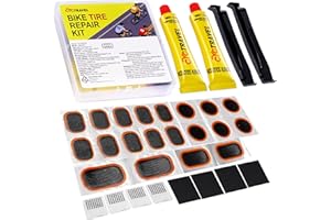 cyctravel Puncture Repair Kit Bike Tyre, High Performance Puncture Repair Patches, Bike Puncture Repair Kit Includes 20 PCS Puncture Repair Patches, 2 Crowbars, Suitable for Mountain Bikes, Road Bikes