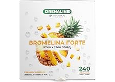 Symbeauty Bromelina Forte 240 Cpr (8 mesi) Drenaline 2500+5000 GDU | Betulla, Centella, Vitamina C | Vegano - Made in Italy