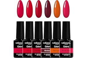 MEANAIL Paris - Marque française - Coffret Manucure - Vernis Semi Permanent - 6 Vernis à Ongles Colors - Compatibles Lampe UV LED - Coffret Scarlett - Cruelty Free - Vegan