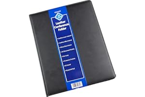 Esposti Leather Portfolio Folder, A4 Conference Folder with Notepad, Leather Padfolio with Pockets Files, Travel Business Portfolio, Planner Document Organizer