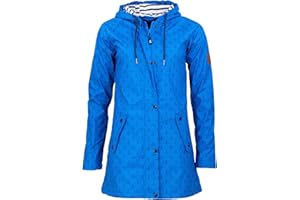 mh michael heinen Damen Regenjacke Borkum, Friesennerz, Anker-Motiv, Regenparka mit Kapuze, Regenmantel wasserdicht, Winddicht