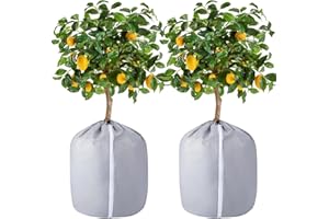 Sunshine smile 2 Stück Thermo Topfschutz für Pflanzen,Topfschutz Pflanzen Winter 70x65cm,Winter Topfschutz mit Zugband,Winterschutz für Pflanzen mit Reißverschluss und Kordelzug