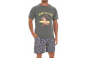 Jahetuul Pyjama Homme avec Motif Imprimé Pyjama Homme en Coton pour L'été Ensembles de Pyjama Homme Court Pyjama Short Homme Ensemble de Shorts de Pyjama Vêtements de Nuit Vêtements de Détente