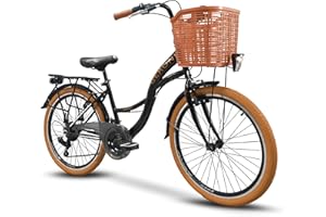 GERONI Bici Bicicletta City Bike Sirio 24'' Pollici Cambio a 21 Velocita' CTB Città Unisex Uomo Donna