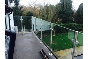 Panoroof 12mm Toughened Balustrade Safety Glass Panels, Polished Edges and Dubbed Rounded Corners - Glass, Poles & Clamps (12mm Thick 1000mmx1000mm Tough Glass)
