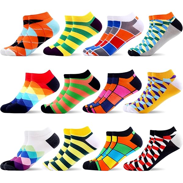 Jeasona 10/12 paar sneakersokken heren 43-46 katoen grappige sokken heren 43-46 kleurrijke sokken heren sneaker, Meerkleurig zeeleven, 43-46 EU