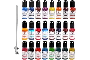 Trukafie Färgpigment för gjutblend, 24 färger, Färgpigment för betong, modellering, DIY och projekt, Lättlösligt pulver, 10 ml x 24 färger