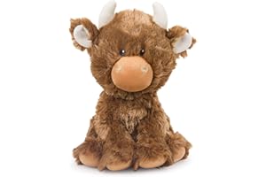 Petface Farmyard Buddies Hetty the Highland Cow Plush Dog Toy with Built-In Squeaker (Pack of 1)