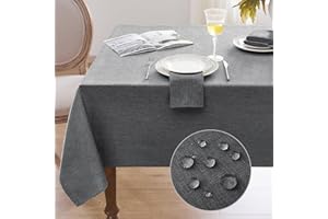Softalker tischdecke abwaschbar Outdoor rechteckig 240 x 140 cm Wasserabweisende tischdecken leinenoptik tischtuch tischwäsche Wohnzimmertisch Table Cloth für Camping, Garten, Hochzeiten, Geburtstag