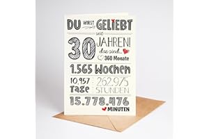 Lovely Cards Süße Karte zum 30. Geburtstag - Karte zum Geburtstag Freundin Freund 30 Jahre - besondere Geschenkkarte 1994 - Geburtstagskarte Mann Frau (30 Jahre)