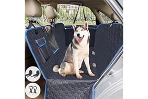 Snocyo Coprisedile Auto per Cani, Impermeabile Copertura per Sedile Posteriore per Cani, Con Finestre a Maglie, Telo Auto per Cani Protezione per SUV, Camion, 137x147cm, Nero