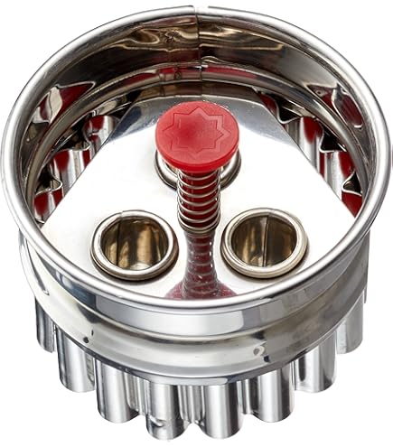 Westmark kakstämpelset, 6 delar med 4 juliga motiv, på ca 5 cm, Rostfritt stål/trä/silikon, Silver/ljusbrun/röd, 30352260