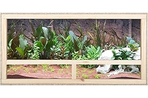 ECOZONE Terrarium en Bois avec aération latérale 80x40x40 cm - Terrarium en Bois en Panneaux OSB - Terrariums pour Animaux Exotiques tels Que Serpents, Reptiles & Amphibiens