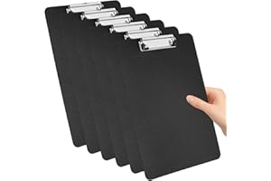 BAFIWU Portapapeles A4, 6 unidades, con clip resistente, retráctil, para suministros de oficina, estudiantes, profesores (31 cm x 22 cm)