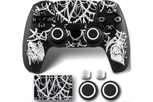 9CDeer Non-Slip Silicone Cover for PS5 Controller with Thumbstick Caps * 2 & Sticker * 1 Michael & Reaper
