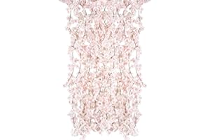 HOMCOMODAR Homcomoda - Paquete de 2 Flores Artificiales, Guirnalda de Flores de Cerezo,Rosa, Vid de Flores de Seda para Boda, Fiesta, Mesa, Telón de Fondo, Arco, Decoración de Pared