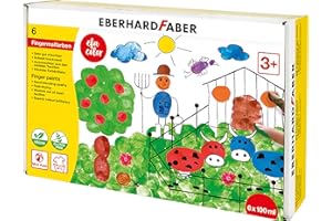 EBERHARD FABER 578806 - Fingerfarben EFA Color, 6 Farben mit je 100 ml, Fingerfarben Kinder ungiftig
