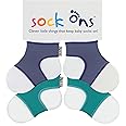 Sock Ons Clever Little Things That Keep Baby 0-6 Months - TWIN PACKS (2 pack) - Blueberry & Turquoise