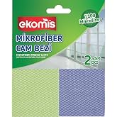 Mikrofiber Cam Bezi, 100% Mikrofiber Malzeme, 32x32 cm, 2'li Paket, Etkili Temizleme