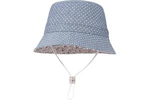 GEMVIE Niños Gorra Pescador de Bebé Sol Protección Algódon Unisexo Gorro Ajustable Plegable Estapado Estrella Verano UV Hat Niña