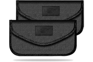 MONOJOY Faraday Pouch for Car Keys and Phones, Keyless Car Key Signal Blocker Pouch Safe Protector Large Faraday Bag RFID Anti-Theft Signal Blocking Cages Car Accessories (2 Pack)