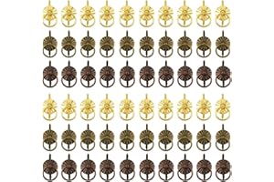 Diyxisk Metall-Ziehring-Brads, 60 Stücke Metall-Musterklammern, Messing-Schubladenringe im europäischen Stil, Mini-Schrankknöpfe, Musterklammern aus Metall für DIY Scrapbooking, Basteldekoration