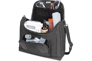 USA GEAR Travel Bag for Nebuliser - Customizable Interior, Shoulder Strap, Padded Walls, Durable Exterior - Compatible with Nebuliser Machine, Mask, Tubing, Asthma Inhaler, and More - Bag Only (Black)