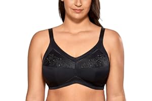 DELIMIRA Donna Reggiseno Post-operatorio Mastectomia Coppe Morbide con Ricami Senza Ferretto