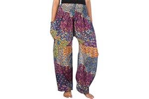Lofbaz Harem Pants for Women Yoga Boho Hippie Clothing Womens Palazzo Bohemian Pajama Trousers Beach Indian Gypsy Genie Clothes