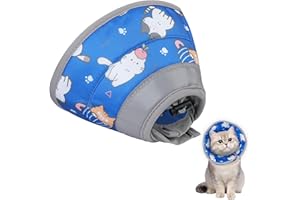 Maxentico Halskrausen für Katzen, Schutzkragen Katze, Wiederherstellung Halsband für Katzen, Verhindert Das Lecken von Wunden Katzenkragen, Katzenkragen Nach Operationen und Verletzungen(Blau, S)