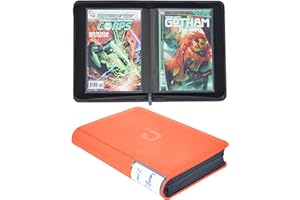 D DACCKIT Comic Book Binder, Comic Book Storage Album with Sleeves fit for Current, Silver Age, Regular Comics - Orange