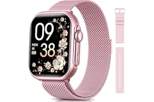 SWGOTA Montre Connectée Femme avec 1000mAh Batterie, Autonomie 100 Jour Ultra-Longue, 1.83" HD Smartwatch Appel, 24H Fréquence Cardiaque/SpO2/Sommeil, 120+ Sports, IP68 Podomètre Android iOS Rose