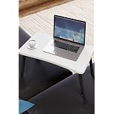 interGO-Renkli Laptop Sehpası Katlanabilir Yatak Koltuk &Uuml;st&uuml; Kahvaltı Bilgisayar Sehpası (Beyaz)