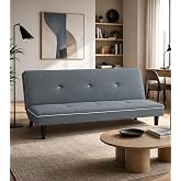 Home Heavenly&reg; Sofa Bed Sun Click Clac 3 Seater 86.5 x 190 x 88 cm Folding Sofa Bed with High Legs, Grey