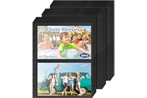 JAOMON 30 Pack 60 Taschen Fotohüllen A4,Postkartenhüllen A5 Klarsichtfolien Klarsichthüllen A4 2 Fach Geteilt Fotohüllen ür A4 2/3/4 Ringbuch,SammelHüllen Insert Sichthüllen für Postkarten Fotos