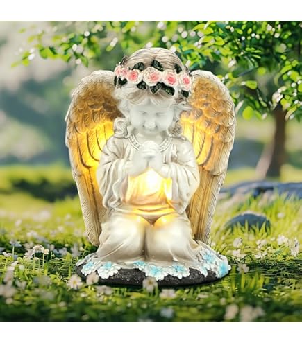 Engel Figur Auf Kugel 38cm - Steinguss Grau Wetterfest Gartendeko