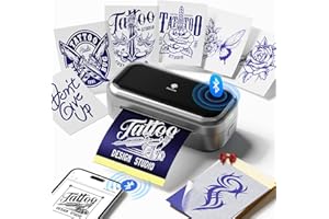 Phomemo TP31 Tattoo Drucker, Aufgerüstet Mini Tattoo Stencil Drucker 3 Zoll, Tattoodrucker Tattoo Papierzuführung mit 30pcs Papier, Tattoo Printer Bluetooth Kompatibel mit Smartphone und Tablet
