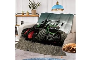 CXYXHW Manta de franela con diseño de tractor, cálida y mullida, manta de microfibra para decoración del hogar (tractor B, 150 x 200 cm)