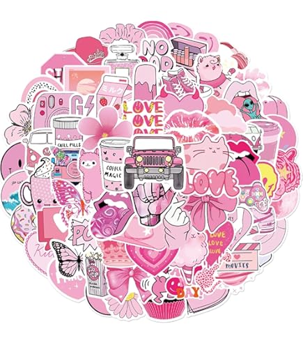 Autocollants Noeud,Autocollants Noeud - Autocollants Décoratifs Pour Filles,Autocollants Esthétiques à Nœuds Roses Imperméables, 110 Pièces, Pour Bouteille D'eau, Ordinateur Portable, Téléphone