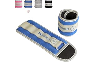 PROIRON Pesas para Tobillos, 0.5-2kg(1 Par) Pesas para Tobillo y Muñeca con Correa Ajustable para Ejercicios Fitness Recuperación Caminando Corriendo Gimnasia