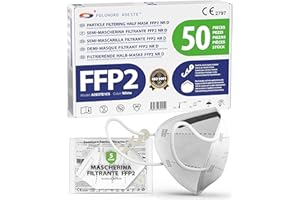 POLONORD ADESTE ADESTE – 50 Mascarillas FFP2 NR D Blancas con Certificado CE, cadena controlada, elásticos cómodos, hipoalergénicos y regulables. Seguras: potencia de filtrado BFE >99,5%. Sobres individuales sellados