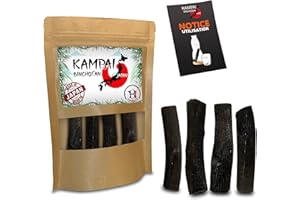 KAMPAI Binchotan Charbon Actif Eau - 4x Véritable Bâton Bio Japonais - Filtre 1.5L / baton - idéal Filtration Eau du Robinet en Bouteille Carafe - Purificateur d'eau - Véritable Chêne de Wakayama