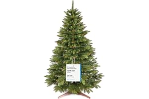 ‎PURE LIVING INTERIOR DESIGN Weihnachtsbaum künstlich 150cm - Naturgetreue Spritzguss Elemente, Künstlicher Weihnachtsbaum mit Holzständer und Aufbewahrungstasche –Tannenbaum künstlich Pure Living