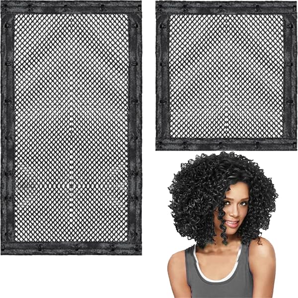 Sarini Length N Lock Haarstrecker – Netzwickel Für Lockiges Haar, 7x13 Zoll, Verstellbar, 2 Stück, Schwarz
