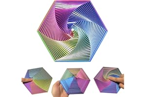 RUGBOL Fractal Fidget Hexagon, 3d Spiral Cone Fidget Toy Adult Fidget Toys Steampunk Whirling Wonder Fidget for Kids Adults (Style 3)